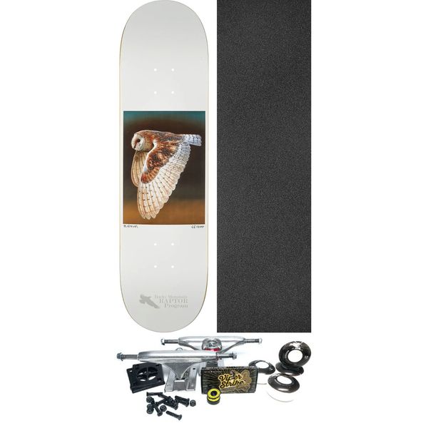 Zero Skateboards Dane Burman Hess Nature Barn Owl White Skateboard Deck - 8.37" x 31.9" - Complete Skateboard Bundle